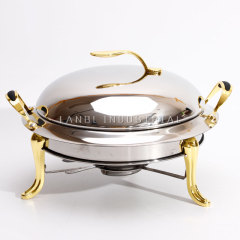 28cm Luxury Golden Banquet Stainless Steel other hotel & restaurant supplies Food Warmer Chafing Dish Buffet Set