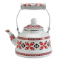 White Pottery Handle Ancient Bell Floral CableTea Coffee Water Kettles