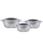 1.5L+2.5L+4L Low MOQ ABS 201SS Stainless Steel Hot Pot Luxury Insulated Casserole Food Warmer Container Sets of 3