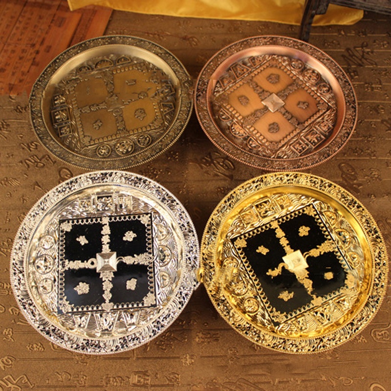 Gold Plated Manza Tray For Buddha Fruit Tray Electroplating Fruit Tray