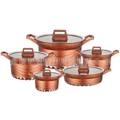 Hot Sale Die Casting Aluminum Grantie Coating Cooking Soup Pot Non Stick Cookware Set