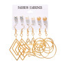 6 Pairs Fashion Large Earrings Gold Plated Big Hoop Earrings Set for Women Girls