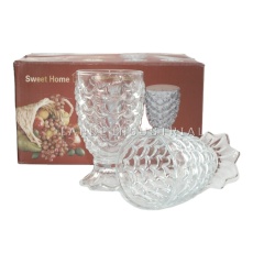 European Style Fish Scale Drinking Glass Cup with Diamond Decoration