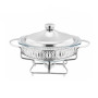 2.0L Round Gold  With Metal Lid Restaurant chefing dish Hotel Food Warmer Heater Chafing Dish