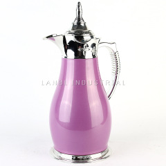 2021 Gold European Style Turkish Arabic Thermal Coffee Pot Metal Vacuum Flask Dallah Coffee Pot