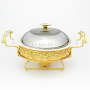 28CM Gold Round Hotel Wedding Equipment Heating Container Wholesale Chafing Dishes