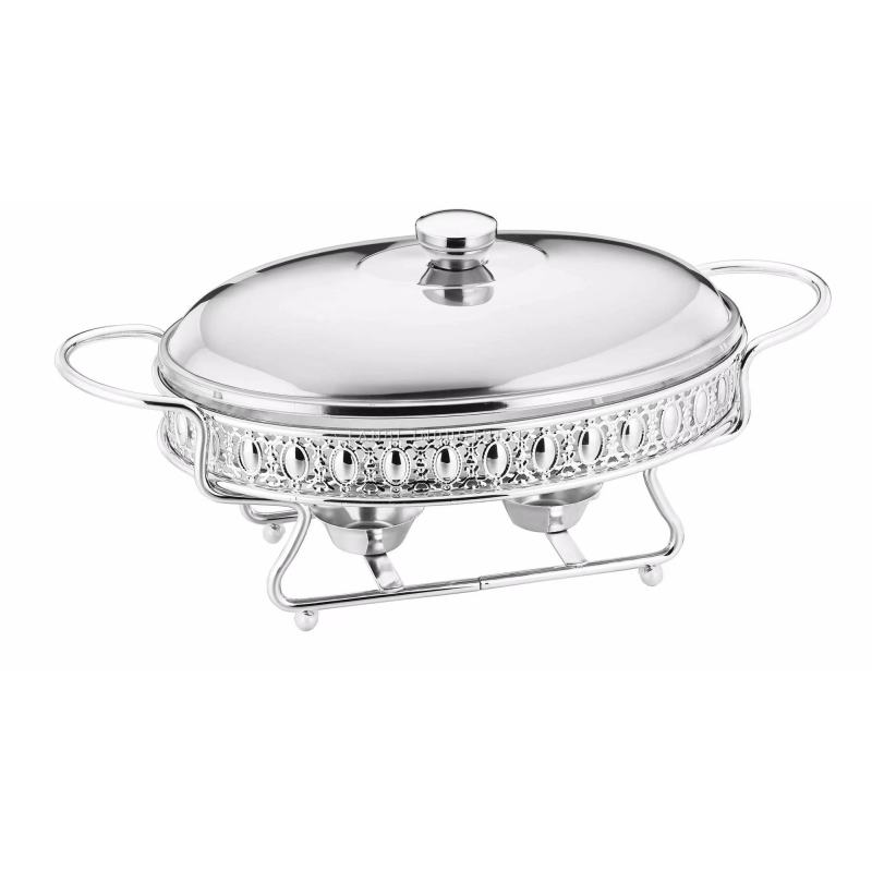 2.0L Luxury Oval Hotel Food Warmers Buffet Stove Gold Chafing Dishes food warmer set