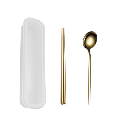 Top sale INS Factory Price 2 Pcs/ 3 Pcs Set Camping Picnic Stainless Steel Tableware Chopsticks Fork And Spoon Dinner Set