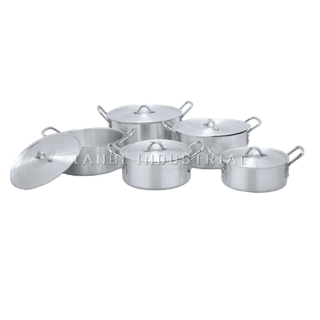 Aluminium Cookware 5Pcs/Set Big Cooking Pots Aluminum Sets for African and Middle East Market