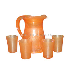 Customized 5 Pcs Set  Plastic Water Cooler Jug Kettle with 4 Cups