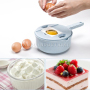 Hot Sale 6-In-1 Pot Storage Compartment With Handles Wheat Straw Raw Materials Fruit And Vegetable Slices Shredded Grater