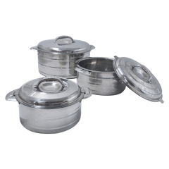 Hot Sale 3 Pcs Stainless Steel Insulated Hot Pot Casserole Food Warmer Container Set