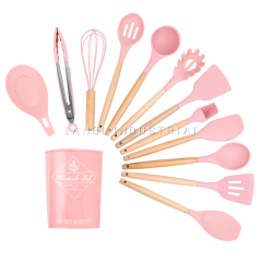 Non-Stick 11 Pcs Set Cooking Silicone Spatula Set Kitchen Accessories Cooking Tools Cookware Set
