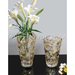 European Simple Hand-painted Gold Craft Ornaments living Room Home Luxury Transparent Decorative Vase