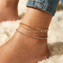2020 Cheap Fashion Creative Multi-layer Alloy Rhinestone Bohemia Beach Foot Chain Anklet for Women