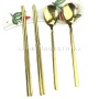 High Quality Korea Style Ramen Flatware Easy Clean Utensils 304 Stainless Steel Korean Spoon Chopsticks Set