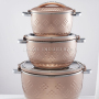 2021New Design  High Quality ABS 2.2+4.0+6.5L 3PCS Set Stainless Steel Casserole Food Warmer Insulated