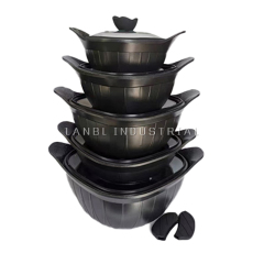 2021 High Quality Frosted Non Stick Forged Large Capacity Casserole Aluminum Colorful Cookware Sets