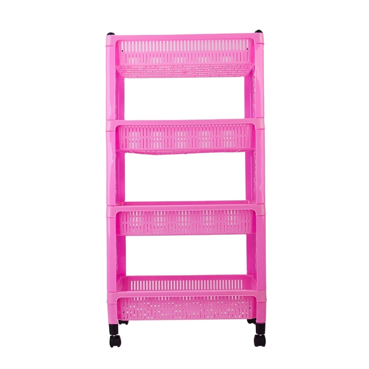 Customized 4Tiers Multipurpose Rectangular Plastic Kitchen Storage Rack