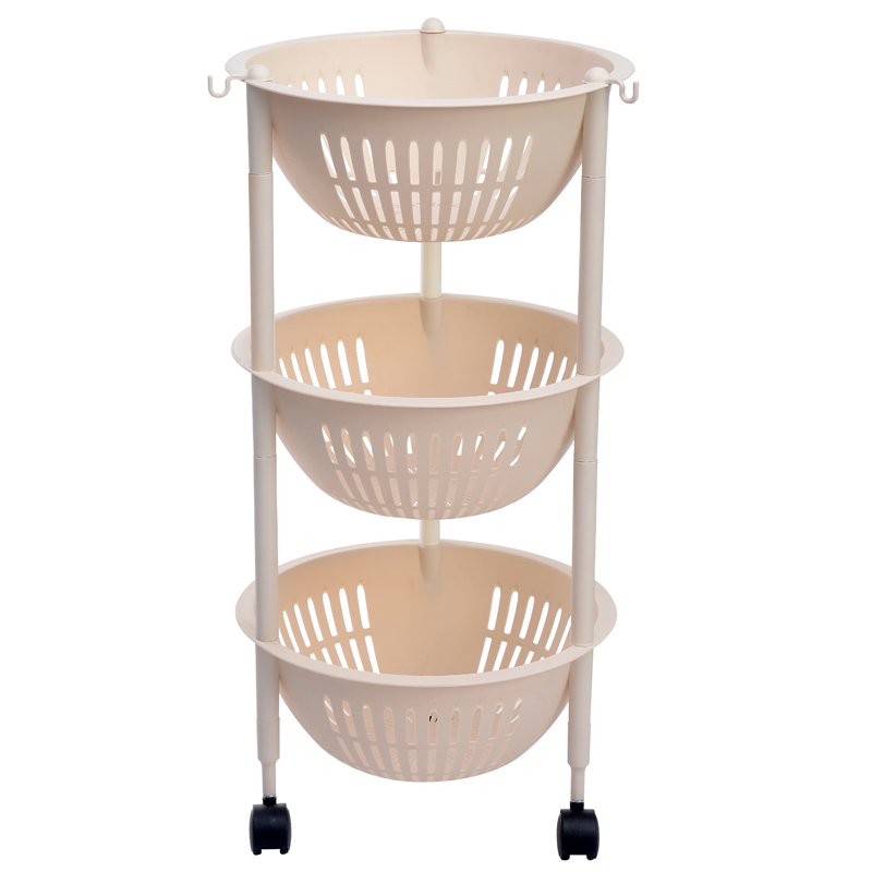 Customized Good Quality 3 Tiers Fruit Storage Basket Saloon Rack Kitchen