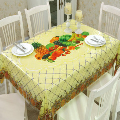 Good Quality Reusable Flower Printed Rectangle Plastic Tablecloth PVC Oilproof Dinning Table Cover