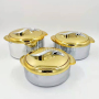 Electroplating Hotpot Food Warmer Container Insulated Lunch Box Party Food Warmer  Set (1.5+2.0+2.5L)