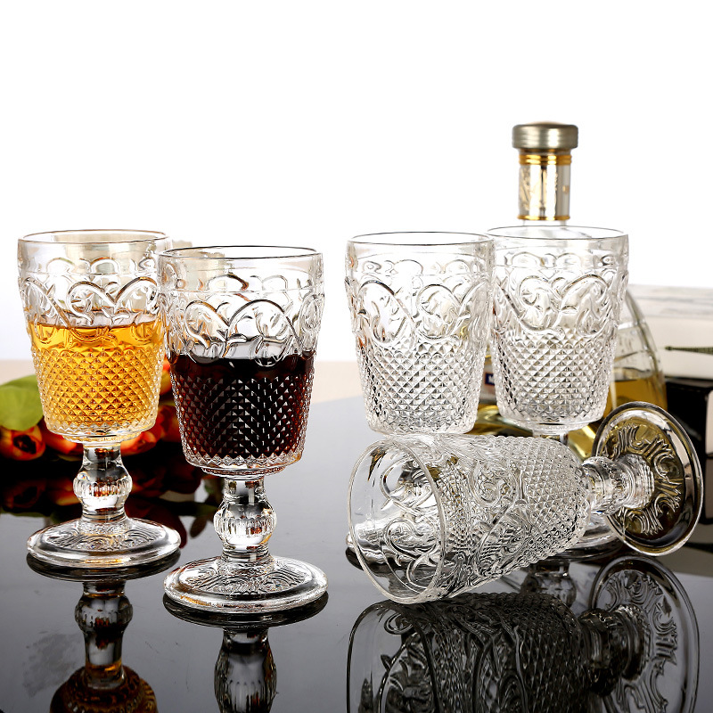 Wholesale Glass Creative Glass Diamond Whisky Red Wine Glass Set Home Living Room Glasses