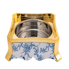 2021 New Design Square Shape Blue Printing Luxury Insulated Hot Pot Casserole Food Warmer Containers