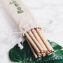 10pcs/set Eco-friendly  milk Straw Biodegradable Reusable Organic juice straw + Cleaning Brush & Cotton Bag nature  Bamboo Straw