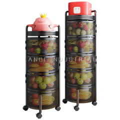 Kitchen Storage Rotatable Shelf 3/4/5 Layers Vegetable Or Fruit Storage Rack