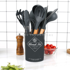Non-Stick 11 Pcs Set Cooking Silicone Spatula Set Kitchen Accessories Cooking Tools Cookware Set