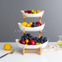 European Ceramic Dry Fruit Plate Bamboo And Wood Frame Home Sushi Plate Manufacturers Direct Fruit Basket