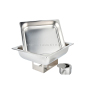 Square Stainless Steel Thickened Food Warmer Large Capacity Hot Pot Heater Buffet Chafing Dish