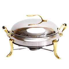 28cm Luxury Golden Banquet Stainless Steel other hotel & restaurant supplies Food Warmer Chafing Dish Buffet Set