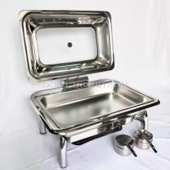 6l Rectangular Vertical Visibility Hotel Party Wedding Universal Heating Container Wholesale arabian Chafing Dishes