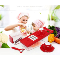 Best Use 7-in-1 Red Kitchen Fruit and Vegetable Slicing and Shredder Big Stable Box Grater