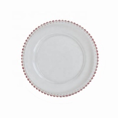 European Bead Glass Plate Western Food Plate  Household Tableware Set Banquet Dessert Plate