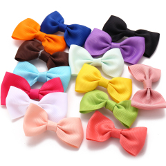 Mixed Candy Color Top Knot Cloth Bows Hair Accessories Kids Girls Bowknot Hair Clips