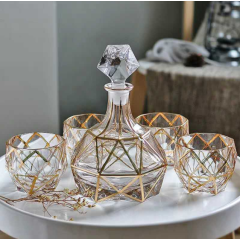The Latest European Czech Crystal Glass Golden Whiskey Wineglass Set