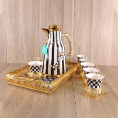1.0 Litre Short Mouth Small Dallah Arabic Style Noble Glass Liner Vacuum Flask Jug dallah coffee pot metal Sets
