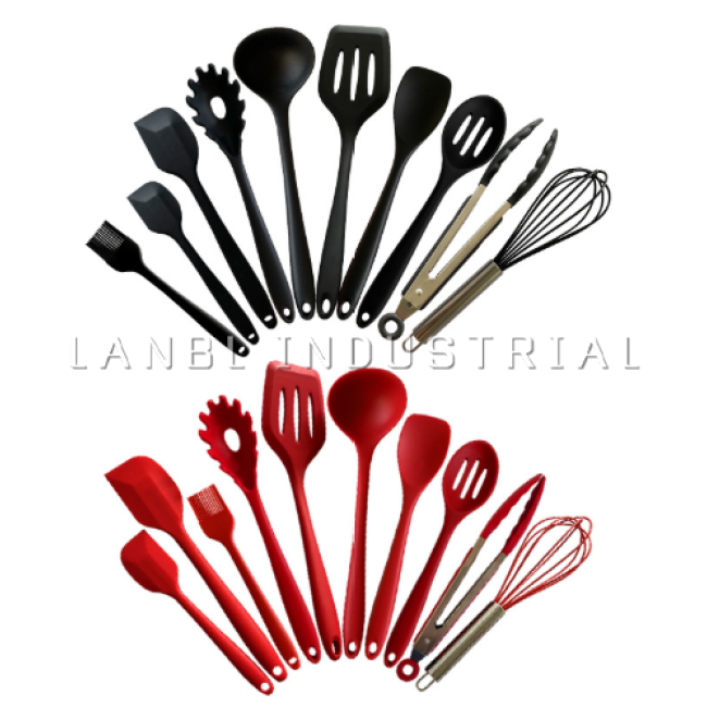 Factory Price All Inclusive Silicone Cookware Set 10-Piece Kitchen Tools Non-stick Cooking Spoon and Spatula Set
