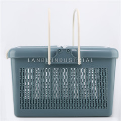 Customized  Cheap Stock Plastic Kitchen Fruit Basket Storage with Handle
