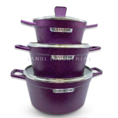 Wholesale 3 Pcs Set Non-Stick Cookware Set Cast Cooking Pot Aluminum Cookware Set