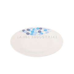 10.5 Inch White Dinner Flat Plate Ceramic Porcelain Decal With Popular Design