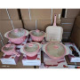18 PCS NANO  Rose Die Casting Aluminum Casserole Cooking Pot Granite soup & stock pots Coating Cookware Sets Nonstick