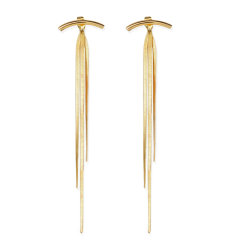 Wholesale Fashion New Ins Style Classic Gold Design Jewellery Long Tassel Stud Earrings for Lady