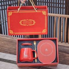 55 Degree Thermostatic Cup Coaster Ceramic Gift Box Warm Coaster Set Heated Coaster Mug Wholesale