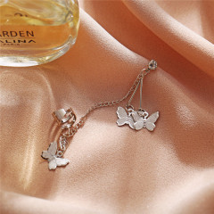 2020 Fashion Chain Earring Cuff Dangle Cute Butterfly Ear Bone Clip Earrings