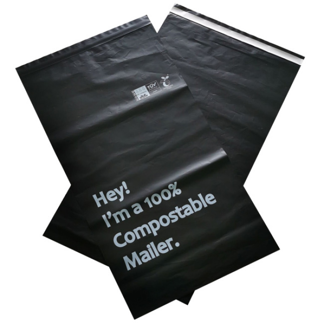 Eco Biodegradable Black Compost Poly Mailers Compostable Postage Packaging Bag Apparel Shipping Mailer Bags