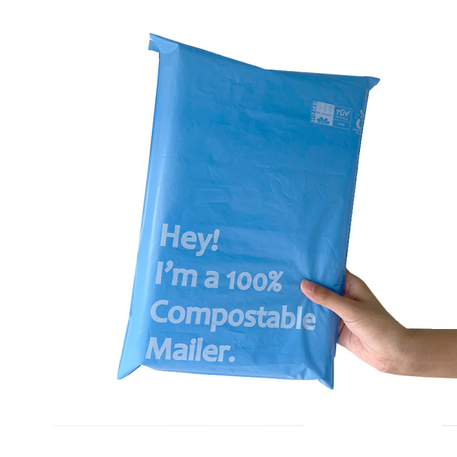 Custom printed logo clothing recycled  courier shipping bag compostable matte cornstarch poly mailers mailing bags